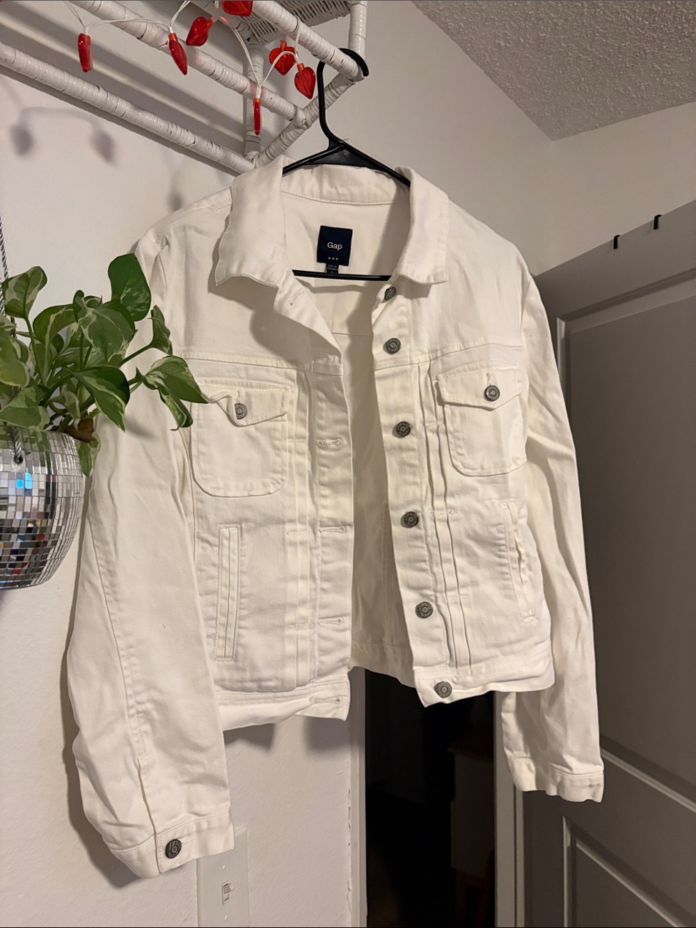 GAP White Denim Trucker Jacket